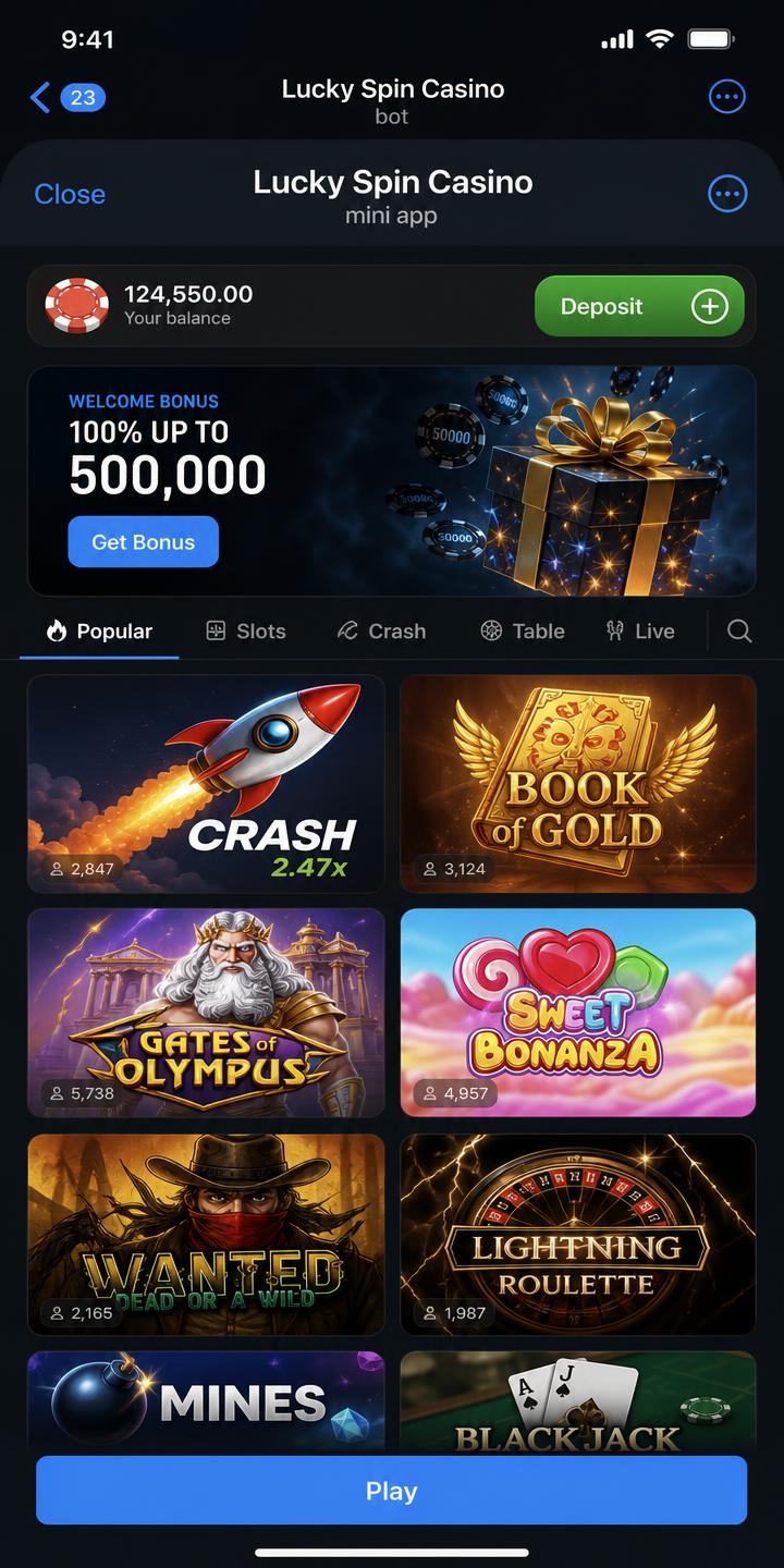 Telegram casino mini-app built on Endgame